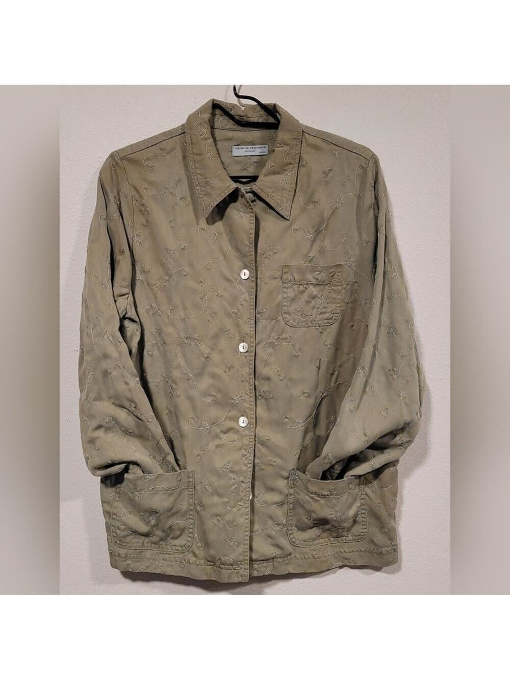 NWT Embroidered Olive Jacket Sz PL